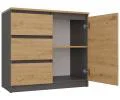 Komoda COSTA 1D3S/2D3S 200cm antracit/dub artisan