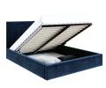 Čalouněná postel COLORADO 140x200 s kovovým zdvižným roštem TMAVĚ MODRÁ PARIS