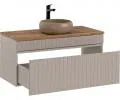 Set koupelnová skříňka pod umyvadlo ICONIC CASHMERE 100cm s deskou a umyvadlem