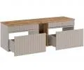 Set koupelnových skříněk pod umyvadlo ICONIC CASHMERE 140cm s regálem a deskou