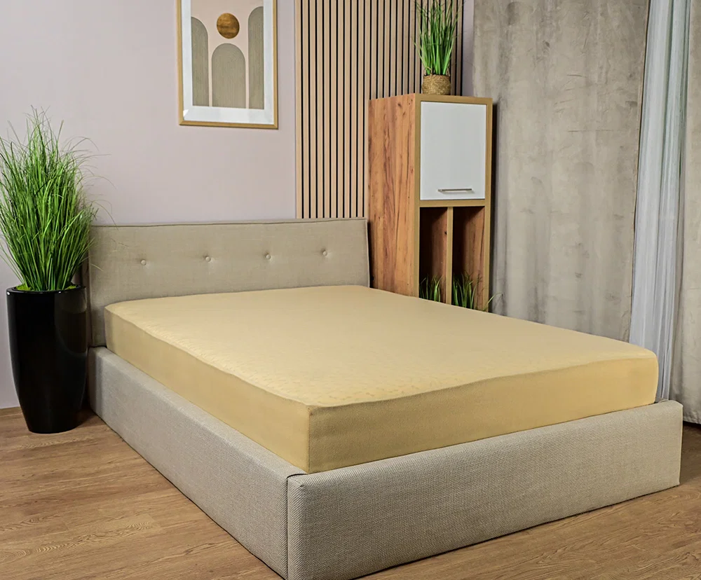 Prostěradlo JERSEY s gumou 200x200 cm BÉŽOVÁ 100% bavlna