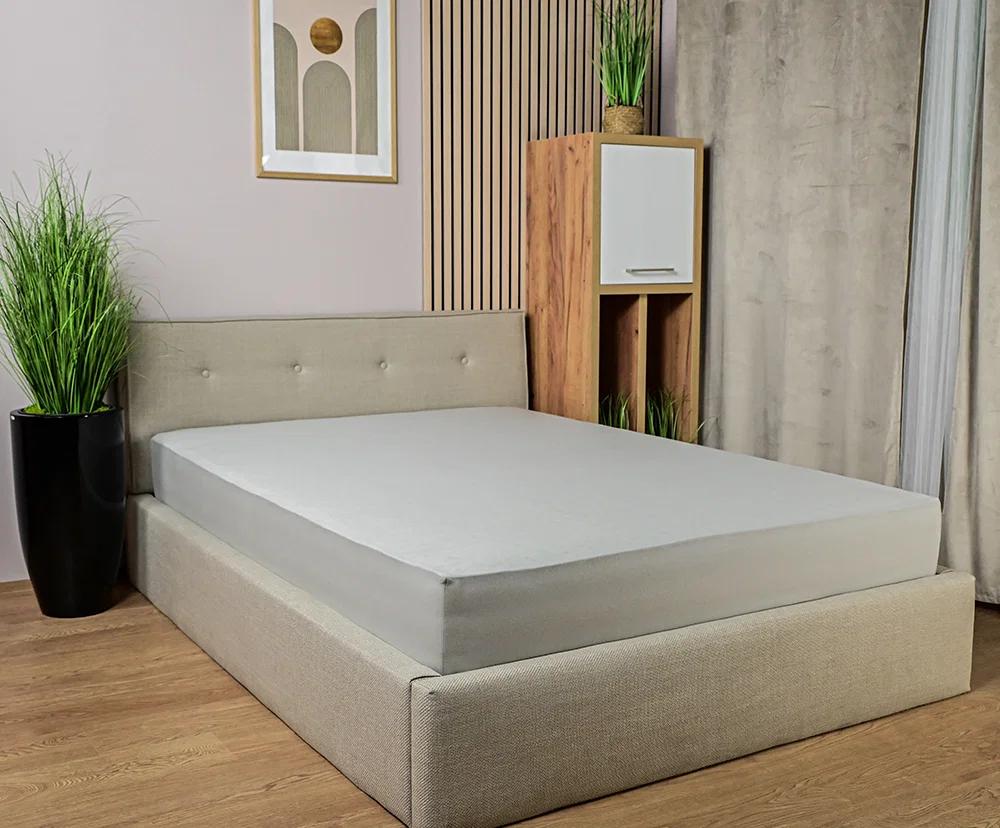 Prostěradlo JERSEY s gumou 200x200 cm SVĚTLE ŠEDÁ 100% bavlna