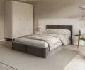 Čalouněná postel FRESIA 90x200 s kovovým zdvižným roštem GRAFIT TRINITY