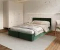 Čalouněná postel FRESIA 90x200 s kovovým zdvižným roštem ZELENÁ TRINITY