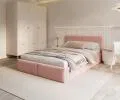 Čalouněná postel FRESIA 120x200 s kovovým zdvižným roštem RŮŽOVÁ TRINITY