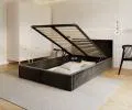 Čalouněná postel FRESIA 120x200 s kovovým zdvižným roštem ČERNÁ TRINITY