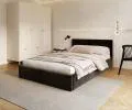 Čalouněná postel FRESIA 120x200 s kovovým zdvižným roštem ČERNÁ TRINITY