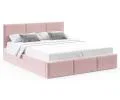 Čalouněná postel FRESIA 140x200 s kovovým zdvižným roštem RŮŽOVÁ TRINITY