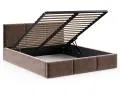 Čalouněná postel FRESIA 140x200 s kovovým zdvižným roštem HNĚDÁ TRINITY