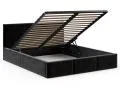 Čalouněná postel FRESIA 140x200 s kovovým zdvižným roštem ČERNÁ TRINITY