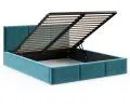 Čalouněná postel FRESIA 160x200 s kovovým zdvižným roštem TYRKYSOVÁ TRINITY