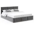 Čalouněná postel FRESIA 160x200 s kovovým zdvižným roštem GRAFIT TRINITY