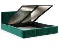 Čalouněná postel FRESIA 160x200 s kovovým zdvižným roštem ZELENÁ TRINITY