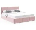 Čalouněná postel FRESIA 180x200 s kovovým zdvižným roštem RŮŽOVÁ TRINITY