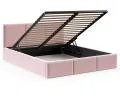 Čalouněná postel FRESIA 180x200 s kovovým zdvižným roštem RŮŽOVÁ TRINITY