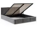 Čalouněná postel FRESIA 180x200 s kovovým zdvižným roštem GRAFIT TRINITY