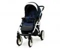 Kočárek 2v1 BabyLux White Lux Navy Blue