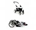 Kočárek 3v1 BabyLux White Lux Silver