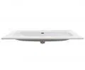 Zápustné keramické umyvadlo FLY WHITE GLOSS 100 cm, bílá-lesklá
