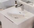 Nízká koupelnová baterie NIAGARA na desku STŘÍBRNÁ