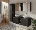 Koupelnová skříňka se zrcadlem SANTA FE BLACK 60cm