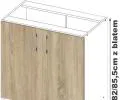 Kuchyňská skříňka LIMA Dub Sonoma šířka 80cm s pracovní deskou v bílé barvě