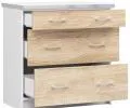 Kuchyňská skříňka LIMA šířka 80cm se zásuvkami Dub Sonoma / Bílá