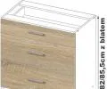 Kuchyňská skříňka LIMA šířka 80cm se zásuvkami Dub Sonoma / Bílá