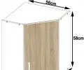 Rohová kuchyňská skříňka LIMA široká 60cm a vysoká 58cm DubSonoma / Bílá