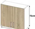 Kuchyňská skříňka LIMA šířka 80cm výška 72cm Dub Sonoma / Bílá