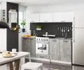 Kuchyňská skříňka OLIVIA – 80 cm | Bílá / Beton / Dub Sonoma