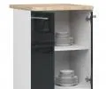 Kuchyňská skříňka OLIVIA lesklá – 60 cm | Bílá / Grafit / Dub Sonoma
