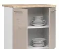 Kuchyňská skříňka OLIVIA lesklá – 80 cm | Bílá / Cappuccino / Dub Sonoma