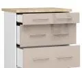 Kuchyňská skříňka OLIVIA se zásuvkami lesklá – 80 cm | Bílá / Cappuccino / Dub Sonoma