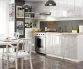 Kuchyňská skříňka pod dřez OLIVIA – 80cm | Bílá / Metalický lesk