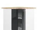Rohová kuchyňská skříňka OLIVIA lesklá – 90cm | Bílá / Grafit / Dub Sonoma