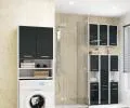 Koupelnová skříňka nad pračku FIN - bílá / šedá lesklá