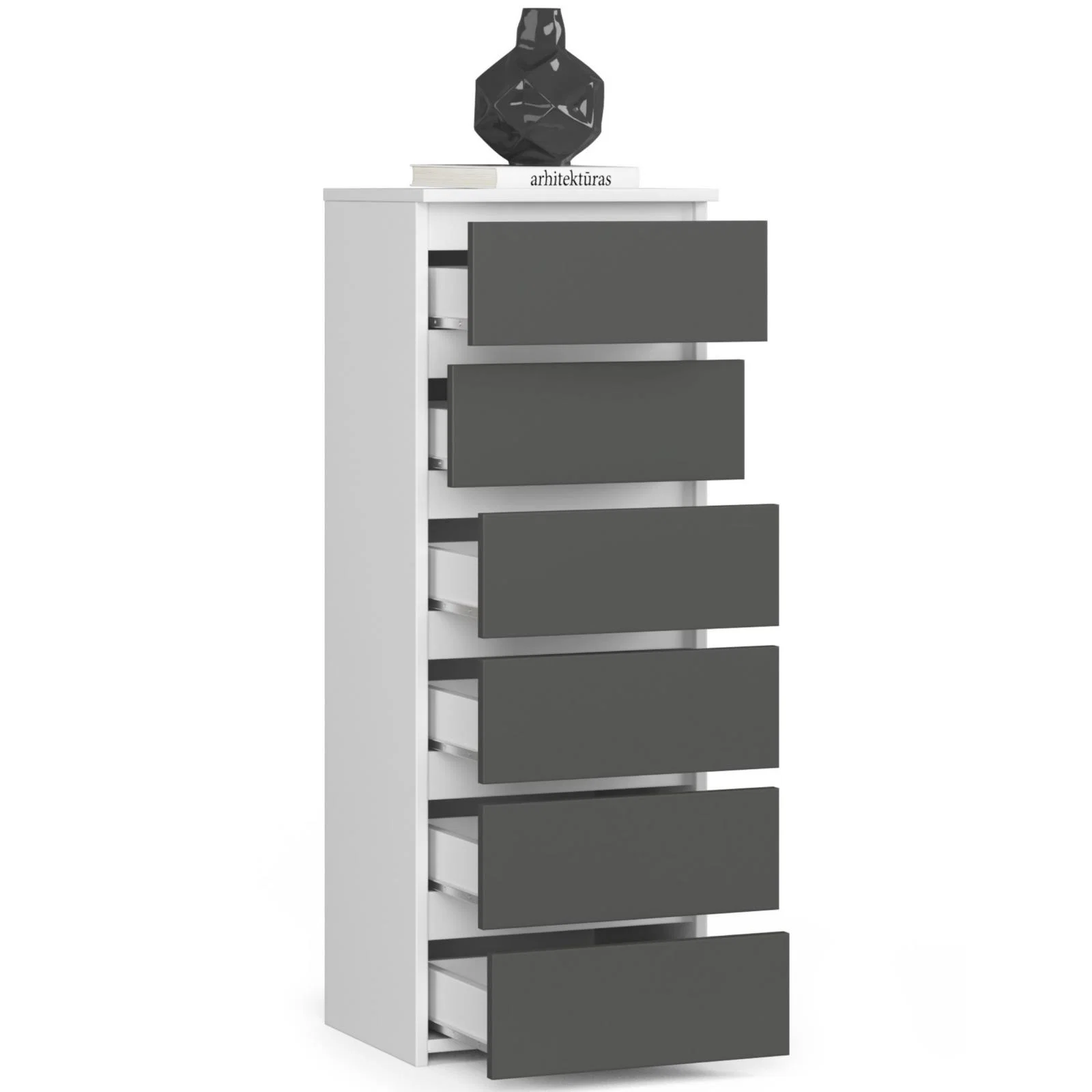Komoda CL6 40cm bílá / šedá