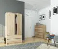 Šatní skříň s otočnými dveřmi 90cm sonoma