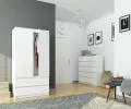 Šatní skříň s otočnými dvěrmi 90cm bílá lesklá