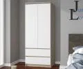 Šatní skříň s otočnými dveřmi 90cm sonoma / bílá