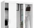 Šatní skříň s posuvnými dveřmi a zrcadlem 150cm bílá