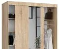 Šatní skříň s posuvnými dveřmi a zrcadlem 150cm dub sonoma