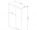 Šatní skříň s posuvnými dveřmi a zrcadlem 150cm dub sonoma