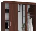 Šatní skříň s posuvnými dveřmi a zrcadlem 150cm wenge