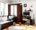 Šatní skříň s posuvnými dveřmi a zrcadlem 150cm wenge