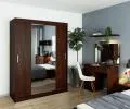 Šatní skříň s posuvnými dveřmi a zrcadlem 150cm wenge