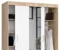 Šatní skříň s posuvnými dveřmi a zrcadlem 150cm sonoma / bílá