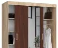 Šatní skříň s posuvnými dveřmi a zrcadlem 150cm dub sonoma / wenge