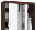 Šatní skříň s posuvnými dveřmi a zrcadlem 150cm wenge / bílá